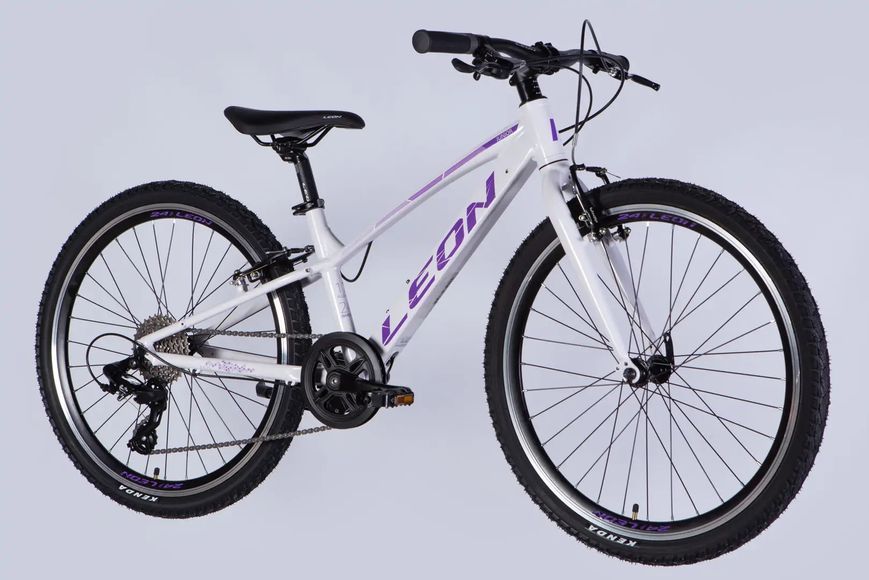 Велосипед AL 24" Leon JUNIOR Vbr CS рама-12" білий з бузковим 2025 OPS-LN-24-105 фото