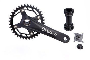 Шатун с кареткой в комплекте AL L170мм 36T з інтегр.віссю чорний PROWHEEL CHARM-36-TT (без лапки) CHW-452 фото