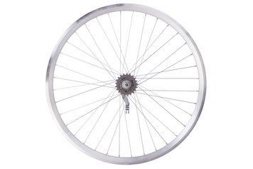 Колесо заднє VLT 28" AL 36H двост. дорожн. silver; Втулка тормозна VELOSTEEL (Чехія) на гайках WHRVLT-Al-28-001 фото