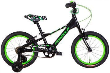 Велосипед AL 16" Formula Kid SLIM Vbr FR рама-8,5" чорний з зеленим 2026 OPS-FRK-16-255 фото