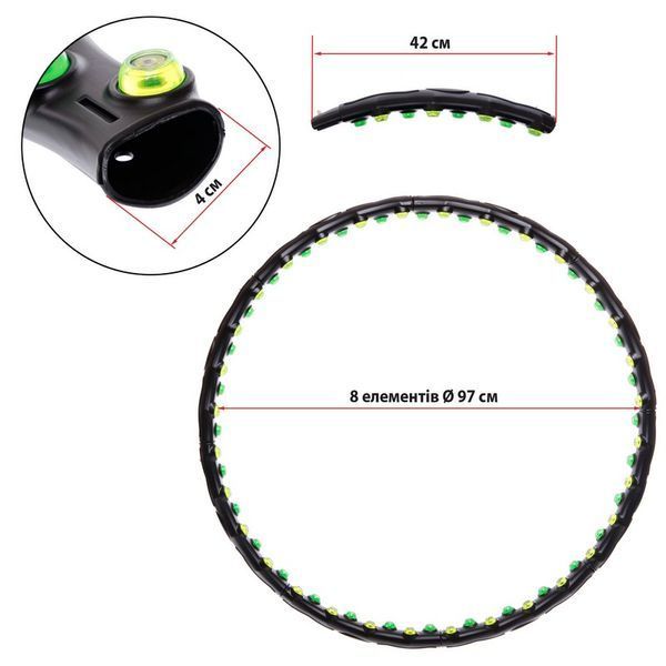 Обруч масажний Хула Хуп SP-Planeta Hula Hoop DOUBLE GRACE MAGNETIC 8 секцій JS-6002 фото