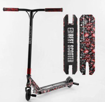 Самокат трюковий Best Scooter &laquo;SKULLS&raquo; BS-77488 чорно-червоний 082-031 фото