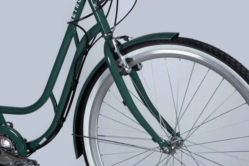 Велосипед з електроприводом 28" ST Dorozhnik eRETRO Vbr FR рама-19" 36B 12.5А*г 500Вт зелено-сірий PANTONE 5477 C 2025 ELB-D-28-069 фото