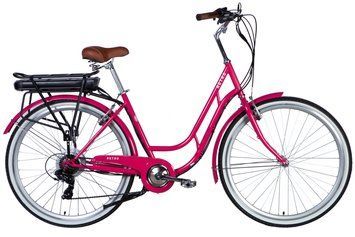 Велосипед з електроприводом 28" ST Dorozhnik eRETRO Vbr FR рама-19" 36B 12.5А*г 500Вт рожевий YS 7452 2025 ELB-D-28-070 фото