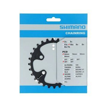 Зірка шатунів Shimano FC-M6000-2 DEORE, 28зуб.-BG для 38-28з 10/11шв Y1WD28000 фото