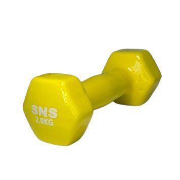 Гантель вінілова SNS 2 кг жовта 12669 фото