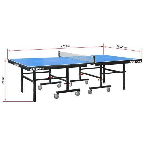 Стіл для настільного тенісу GSI-Sport Indoor Profi-200 MT-0695 синій MT-0695 фото