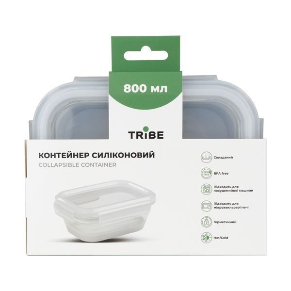 Контейнер Tribe Collapsible Container 800 мл силіконовий T-FF-0028-grey T-FF-0028-grey фото