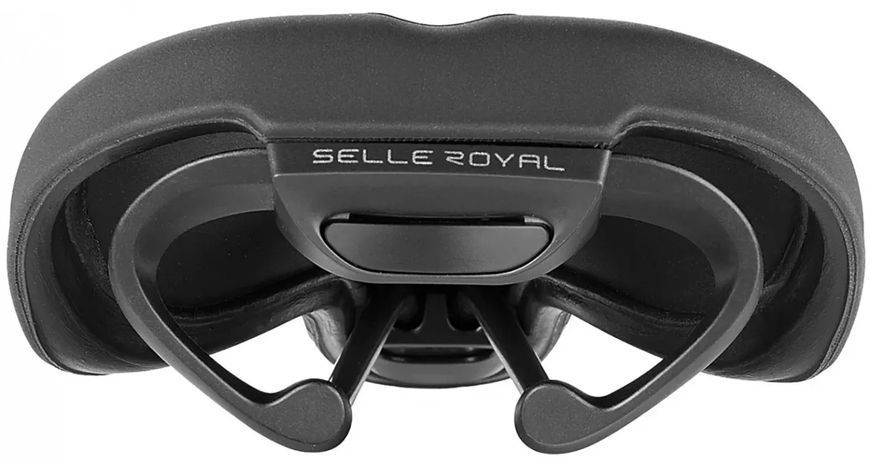Сідло Selle Royal SCIENTIA R1 Relaxed, 3D skingel, оббивка Black Gummy/Black mokka, 289х169мм, 479г, рейли сталь + Curva suspension, unisex, чорне SAD-91-90 фото