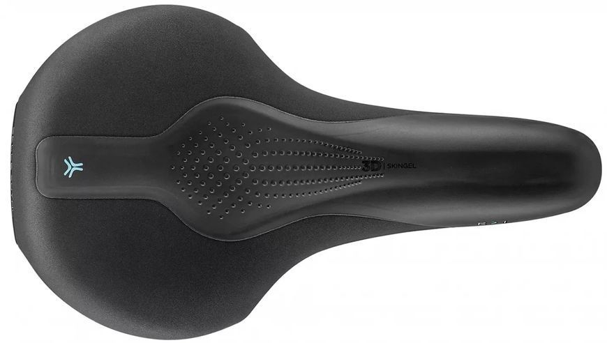 Сідло Selle Royal SCIENTIA R1 Relaxed, 3D skingel, оббивка Black Gummy/Black mokka, 289х169мм, 479г, рейли сталь + Curva suspension, unisex, чорне SAD-91-90 фото