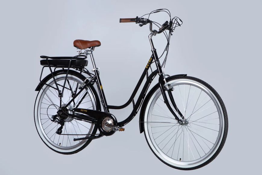 Велосипед з електроприводом 28" ST Dorozhnik eRETRO Vbr FR рама-19" 36B 12.5А*г 500Вт чорний YS 768 2025 ELB-D-28-072 фото
