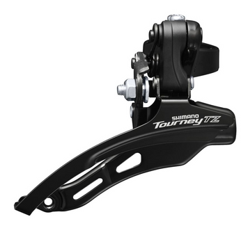 Перемикач передній Shimano Tourney FD-TZ510 в/тяга, верх. хомут 48т під трубу 28,6мм. чорний 2930250035171 фото