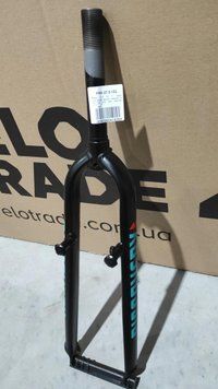 Вилка 27.5" Жорстка Сталь 1 rod-153 різьб. v-br чорний з червоним (матовий) YS 728 60% matt TANDEM TR-URVFK-26003-152 FRK-27.5-152 фото