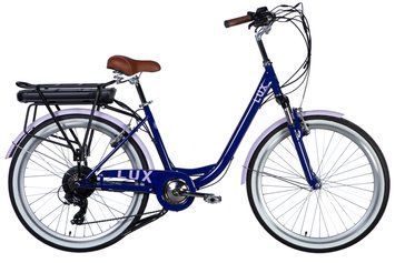 Велосипед з електроприводом 26" ST Dorozhnik eLUX Vbr FR рама-17" 36B 12.5А*г 500Вт бузковий YS 7102 60% matt 2025 крила, крило пер., крило зад., підніжка ELB-D-26-227 фото