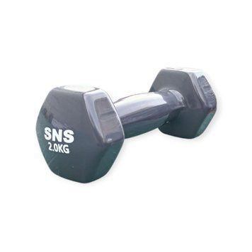 Гантель вінілова SNS 2 кг сіра 28215 фото