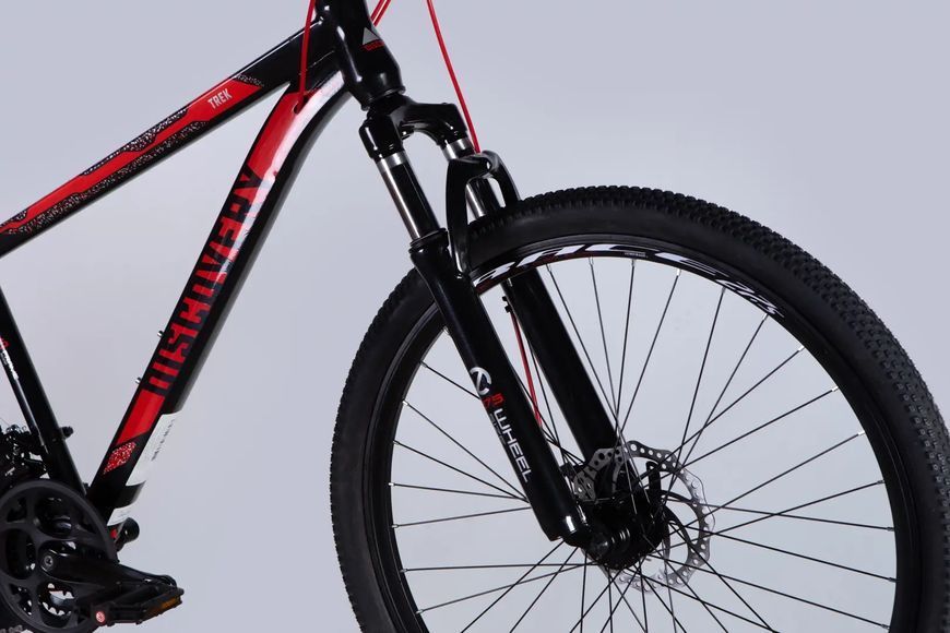 Велосипед ST 27.5" Discovery TREK DD FR рама-16" чорно-червоний 2025 OPS-SP-27.5-044 фото