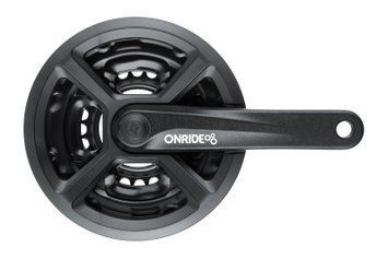Комплект шатунів ONRIDE Trio 820P, під квадрат, 170 мм, 42-34-24Т, на 8/7/6 шв., з захистом, чорний 2526116102611 фото