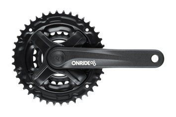 Комплект шатунів ONRIDE Trio 820, під квадрат, 170 мм, 42-34-24Т, на 8/7/6 шв., чорний 2526116102612 фото