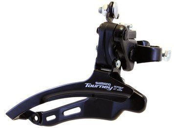Перемикач передній Shimano Tourney FD-TZ510 н/тяга, верх. хомут 48т під трубу 31,8мм. чорний 36000003910137 фото