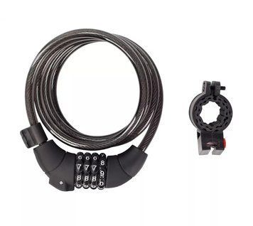 Замок Green Cycle GLK-189 кодовый 10мм x 150см в сіліконовій обоймі, зміна коду, світлодіодне підсвічування цифер LCK-62-07 фото