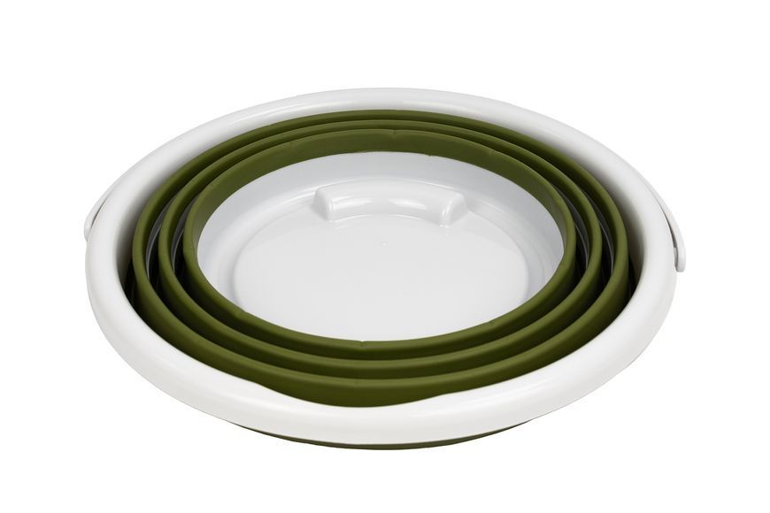 Відро Tribe Water Bucket Lid 10 л силіконове з кришкою T-FJ-0050, olive T-FJ-0050-olive фото