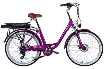 Велосипед з електроприводом 26" AL Dorozhnik eRUBY DD FR рама-17" 36B 17.5А*г 500Вт пурпурний YS 7809 2025 ELB-D-26-259 фото