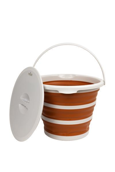 Відро Tribe Water Bucket Lid 10 л силіконове з кришкою T-FJ-0050, terracota T-FJ-0050-terracota фото