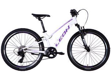 Велосипед AL 24" Leon JUNIOR AM Vbr CS рама-12" білий з бузковим 2025 OPS-LN-24-110 фото