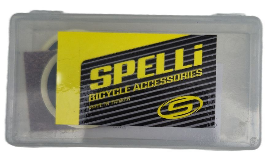 Заплатки для камер Spelli SBT-123B, Безклеєві, самокліюча основа, в пластиковій коробці. Латки 6 шт, зачистка для камери SBT-123B фото