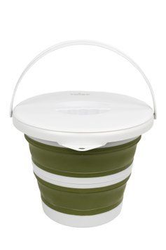 Відро Tribe Water Bucket Lid 5 л силіконове з кришкою T-FJ-0049, olive T-FJ-0049-olive фото