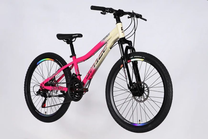 Велосипед ST 24" SPACE AURORA DD FR рама-12" біло-рожевий 2026 OPS-SP-24-077 фото