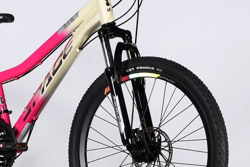 Велосипед ST 24" SPACE AURORA DD FR рама-12" біло-рожевий 2026 OPS-SP-24-077 фото