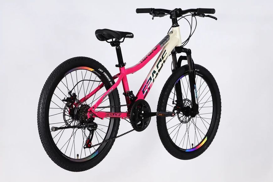 Велосипед ST 24" SPACE AURORA DD FR рама-12" біло-рожевий 2026 OPS-SP-24-077 фото