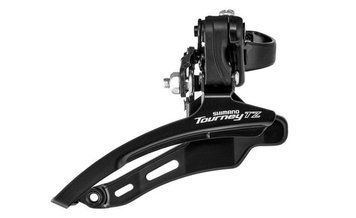 Перемикач перед. верхній хомут в/тяга max-42T під трубу 28,6мм чорний SHIMANO FD-TZ500 індекс DERF-085 фото