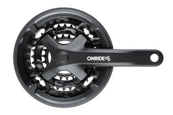 Комплект шатунів ONRIDE Trio 920P, під квадрат, 170 мм, 44-32-22Т, на 9 шв., з захистом, чорний 2526116102605 фото