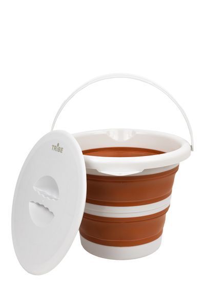 Відро Tribe Water Bucket Lid 5 л силіконове з кришкою T-FJ-0049, terracota T-FJ-0049-terracota фото