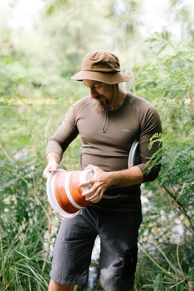 Відро Tribe Water Bucket Lid 5 л силіконове з кришкою T-FJ-0049, terracota T-FJ-0049-terracota фото