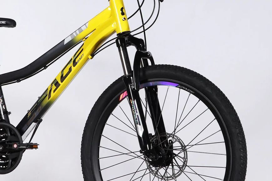 Велосипед ST 24" SPACE AURORA DD FR рама-12" жовто-чорний 2026 OPS-SP-24-078 фото