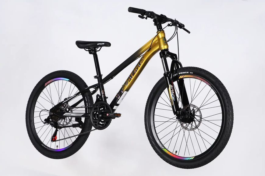 Велосипед ST 24" SPACE MARS DD FR рама-11" золотисто-чорний 2026 OPS-SP-24-058 фото