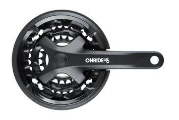 Комплект шатунів ONRIDE Trio 850P, під квадрат, 170 мм, 42-32-22Т, на 8/7/6 шв., з захистом, чорний 2526116102607 фото
