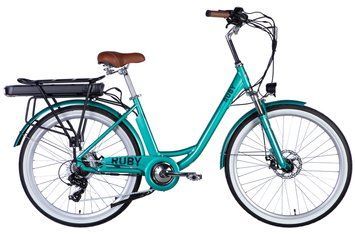Велосипед з електроприводом 26" AL Dorozhnik eRUBY DD FR рама-17" 36B 17.5А*г 500Вт бірюзовий YS 2260 2025 ELB-D-26-241 фото