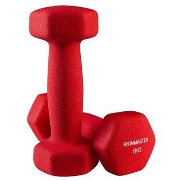 Гантель для фітнесу неопрен IronMaster 1 кг червоний IR92024-21 фото