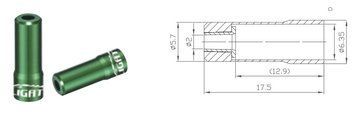Кінцевик Alligator для гальмівної рубашки зелений, уп.20 шт LY-HPA09-GN#B20 фото