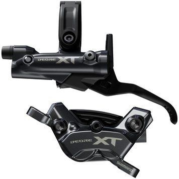 Гальмо гідравл. дискове Shimano M8220 DEORE XT переднє (ліва ручка, 4-поршн каліпер, J-kit гідролінія 1000мм) IM82201JLFXSA100 фото