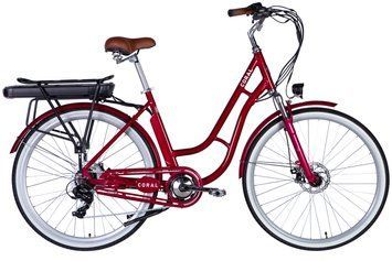 Велосипед з електроприводом 28" AL Dorozhnik eCORAL DD FR рама-19" 48B 13А*г 500Вт рубіновий 2026 ELB-D-28-117 фото