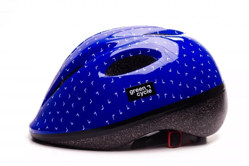 Шолом дитячий Green Cycle FLASH розмір 50-54см синьо-білий лак HEL-78-50 фото