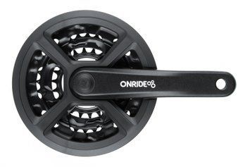Комплект шатунів ONRIDE Trio 810P, під квадрат, 170 мм, 42-32-22Т, на 8/7/6 шв., з захистом, чорний 2526116102614 фото