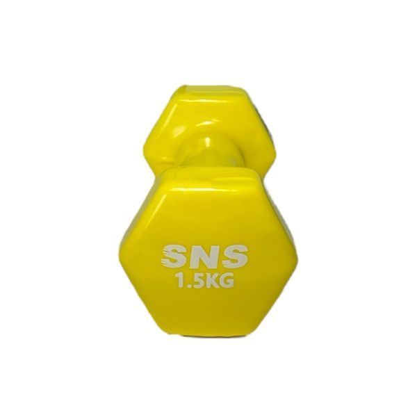 Гантель вінілова SNS 1,5 кг жовта 12668 фото