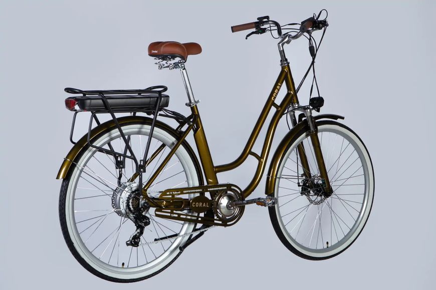 Велосипед з електроприводом 28" AL Dorozhnik eCORAL DD FR рама-19" 48B 17.5А*г 500Вт бронзовий 2026 ELB-D-28-119 фото