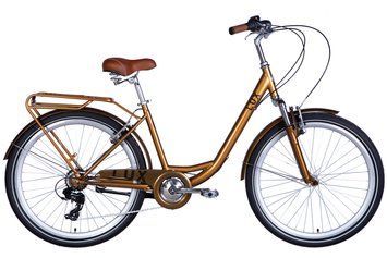 Велосипед ST 26" Dorozhnik LUX Vbr FR рама-17" бронзовий 2024 крила, крило пер., крило зад., підніжка, дзвоник OPS-D-26-276 фото